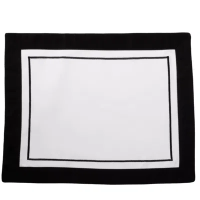 Km Home Collection Black / White Soho Cotton Placemat Set