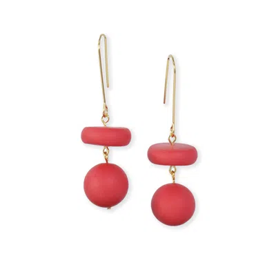 By Chavelli Women's Bead Dangle Earrings In Red
