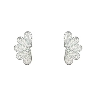Mamba Women's Studs Silver Feathers
