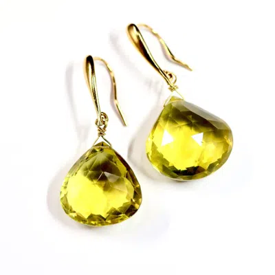 Mineralgems ✩ Studio Women's Green / Yellow / Orange Citrine Quartz Drop Earrings