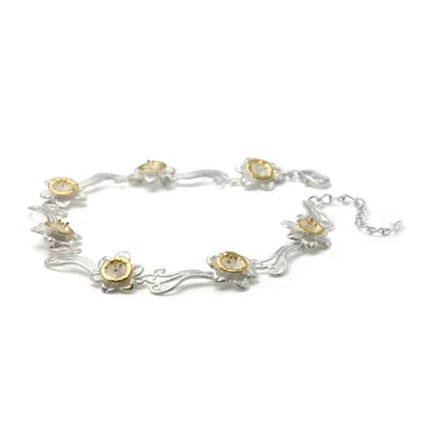 Isla Silver Women's Gold / Silver Daffodil Bloom Bracelet