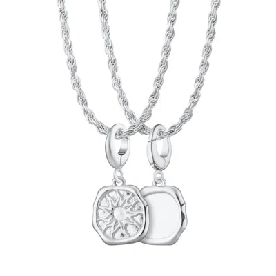 Lily Charmed Women's Sterling Silver Manifest Energy Charm Necklace With Twisted Rope Chain