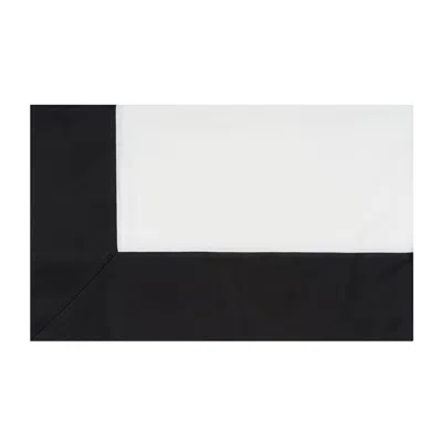 Km Home Collection White / Black Soho Cotton Tablecloth
