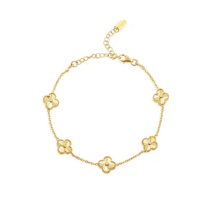 Shymi Women's Multi Mini Fluted Clover Bracelet - Gold