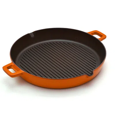 Turgla Home Yellow / Orange Orange Cast Iron Grill Pan