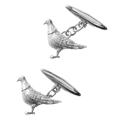 Lee Renee Men's Pigeon Cufflinks – Silver