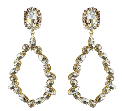 Laura Gray Women's White Diamond Crystal Chandelier Earrings