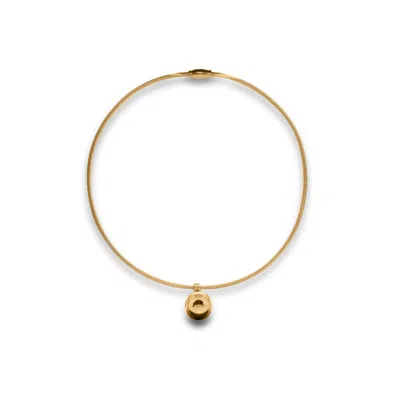 Viea Women's Gold Casie Twist Chain Ball Pendant Necklace