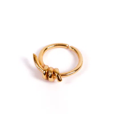 Les Reines Women's Rose Gold Ferry Knot - Minimalist Ring 24k Gold Plated