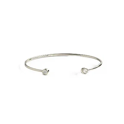 Lily Flo Jewellery Women's Circinius Diamond Silver Cuff Bracelet