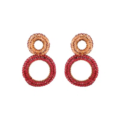 Lavish By Tricia Milaneze Women's Neutrals / Pink / Purple Sunset Coral Mix Nyx Handmade Crochet Earrings