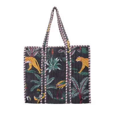 Conscious Yoga Collective Women's The Ultimate Velvet Jungle Tote In Dark Grey
