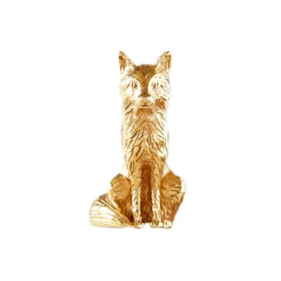 Lee Renee Men's Fox Lapel Pin – Sitting - Gold
