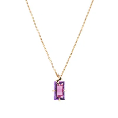 Toolally Women's Pink / Purple Purple Amethyst Bolt Pendant- Gold Vermeil
