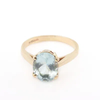 Gabriella Alicia Women's Blue / Gold Blue Beryl And Dimond Ring In Gold
