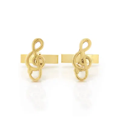 Simon Kemp Jewellers Men's Clef Cufflinks Eighteen Carat Gold On Sterling Silver