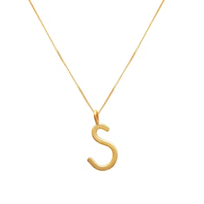 Lily Flo Jewellery Women's Solid Gold Letter S Pendant Necklace