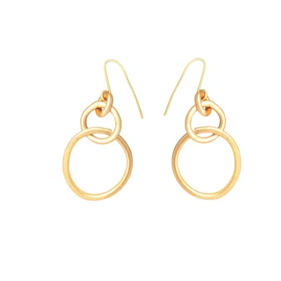 Lily Flo Jewellery Women's Embrace Solid Gold Drop Earrings