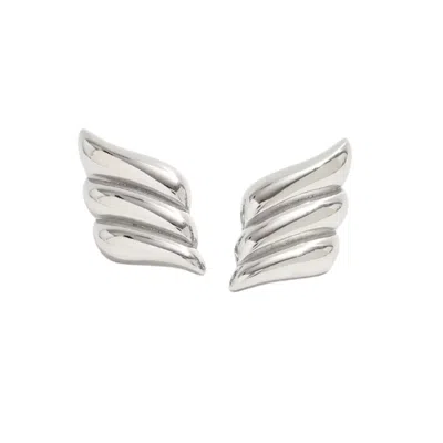 Bermuda Watch Company Women's Annie Apple Orelia Oversized Ridge Silver Studs