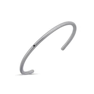 Aleyna Cebeci Jewelry Men's Straw Bracelet Sterling Silver Black Diamond
