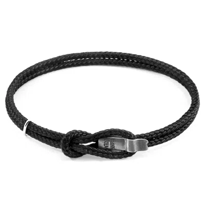 Anchor & Crew Black Think Ocean Signature Silver & Rope Bracelet - Women