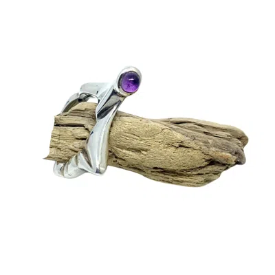 Tg-jewellery By Tamara Gervasio Women's Pink / Purple / Silver Pyramid Silver Ring Amethyst Cabochon
