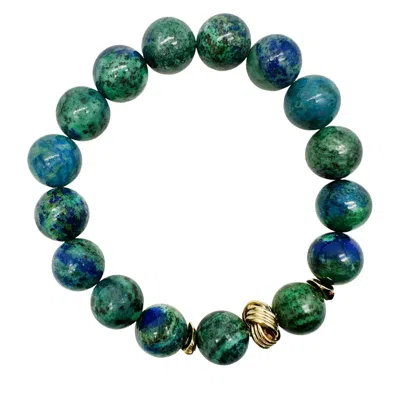 Farra Green Phoenix Lapis Gemstone Men's Bracelet