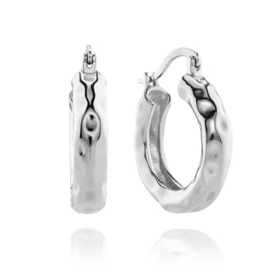 Aaria London Women's Mini Chateau Hoops- Silver