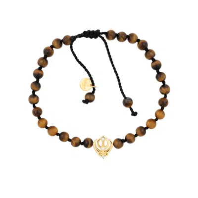 Sohavi Men's Black / Brown / Gold I Am Brave Bracelet