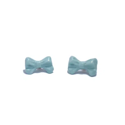 H2 Studio Women's Bowtie Maniac Mini Bowtie Earrings Apple Green