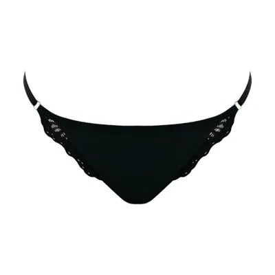 Ivy Swimwear Women's Savanna In Black Lace Bikini Bottoms