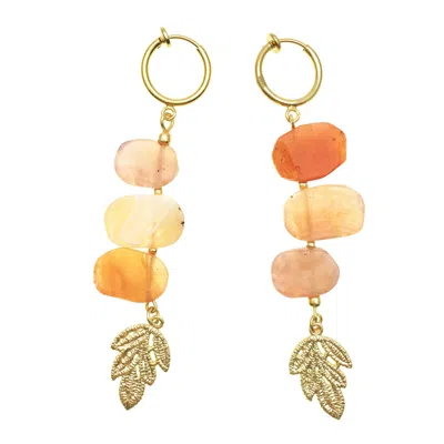 Farra Women's Red Agate Elongated Earrings