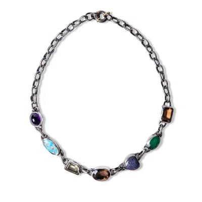 Golden Horn Jewellery Women's Jupiter Eye Multi Gemstone Choker Necklace