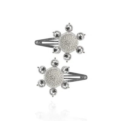 Saule Label Women's Jolie Barrettes In Silver Gloss