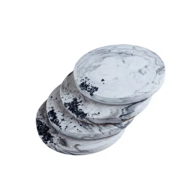 Esti Living Black / White Black Rose Coaster Set