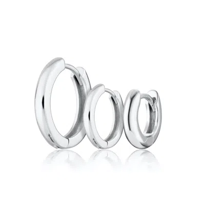 Scream Pretty Women's Silver Essential Hoop Earring Stacking Set