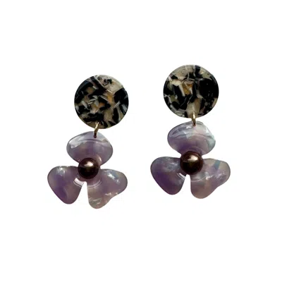 Closet Rehab Women's Black / Brown / Pink Pearl Water Poppy Drop Earrings In Make The Move