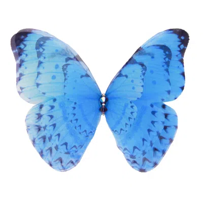 Oanasavu.creations Women's Blue Silk Butterfly Hair Clip Barrette Wedding Accessory