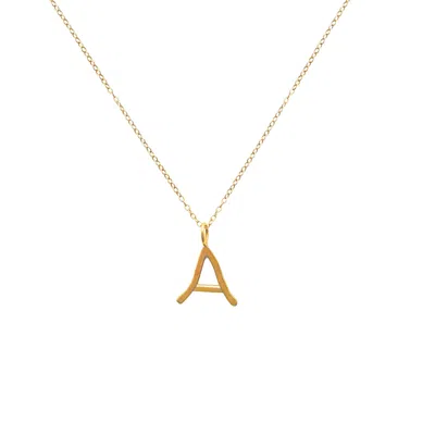 Lily Flo Jewellery Women's Solid Gold Letter A Pendant Necklace