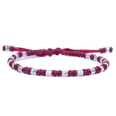 Harbour Uk Bracelets Handmade Waterproof Red Rope And Silver Viking Bracelet For Men - Yule