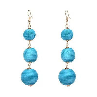 Chanel Joan Elkayam Women's Drop Ball Blue Dangle Earrings