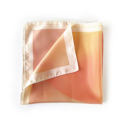 Delinor Yellow / Orange Solis Pqs| Men Square Silk Pocket Scarf