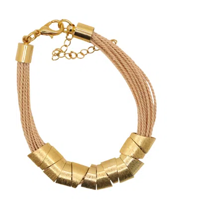 Nart Nature Making Art Women's Gold The Stones Buriti Natural Fiber Bracelet