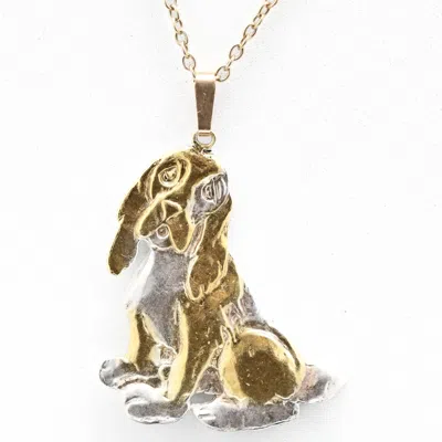 Simon Kemp Jewellers Women's Spaniel Pendant In Eighteen Carat Gold On Silver