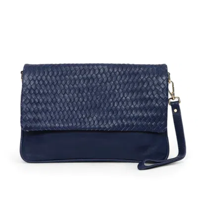 Hides Leather Co. Women's Blue Artisan Travel Pouch – Full-grain Leather Crossbody & Wristlet