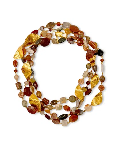 Jaredjamin Women's Geo Twist Gemstone Linked Necklace