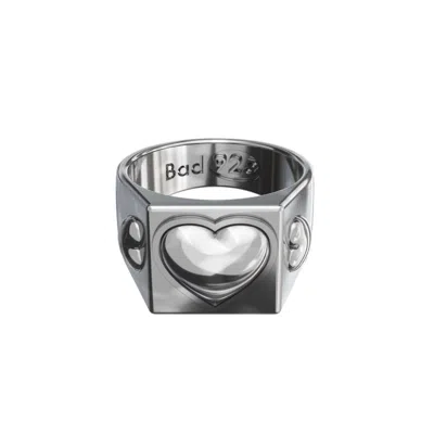 Bad Without Reason Women's Chunky Heart Signet - Sterling Silver