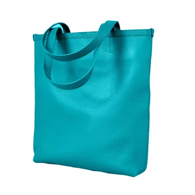 Godi. Women's Blue The Ivy Handmade Leather Tote Bag In Turquoise