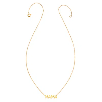 Heather Hawkins Jewelry Women's Mama Fourteen Karat Yellow Gold Fine Jewelry Block Print Necklace