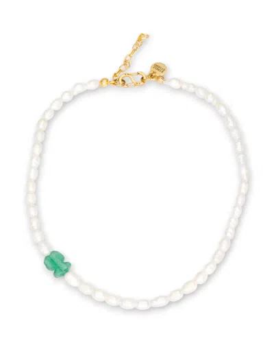 Kybele Studio Women's Green / White / Gold Whimsical Charm Necklace With Aventurine & Pearls In Multi